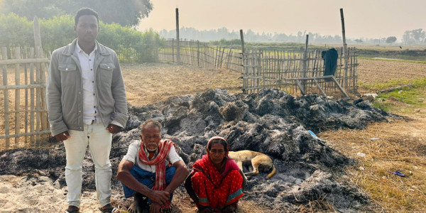 धानको कुन्यूसँगै जल्यो मुसहर परिवारको मिहिनेत