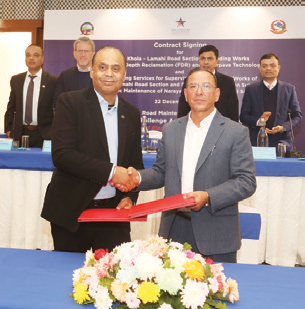 धानखोला–लमही सडकका लागि ठेक्का सम्झौता