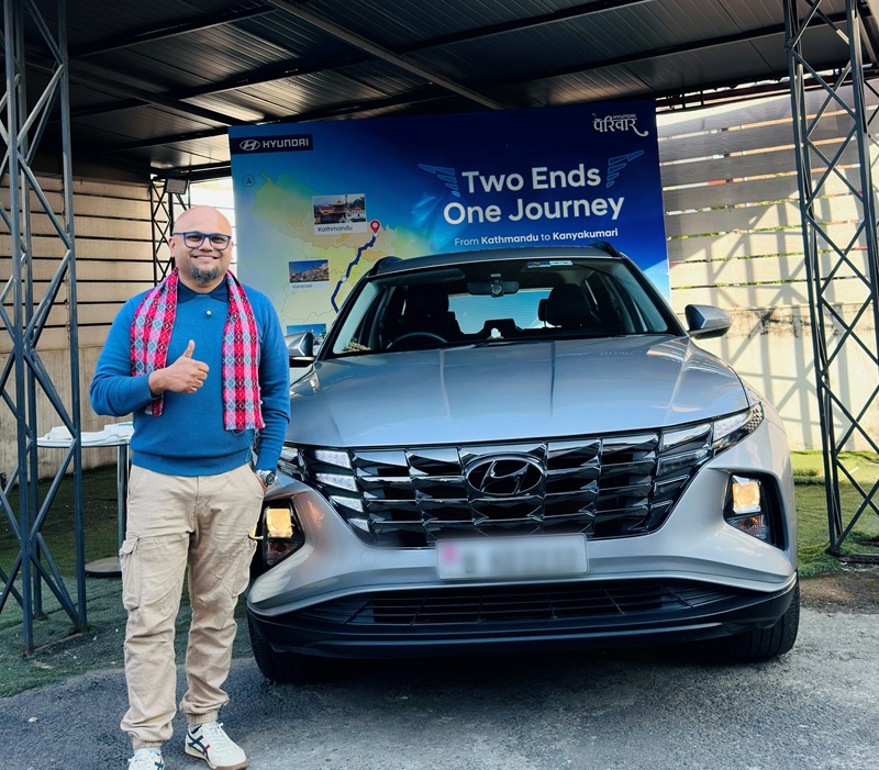 हुन्डाई टक्सनमा काठमाडौं– कन्याकुमारी सफर